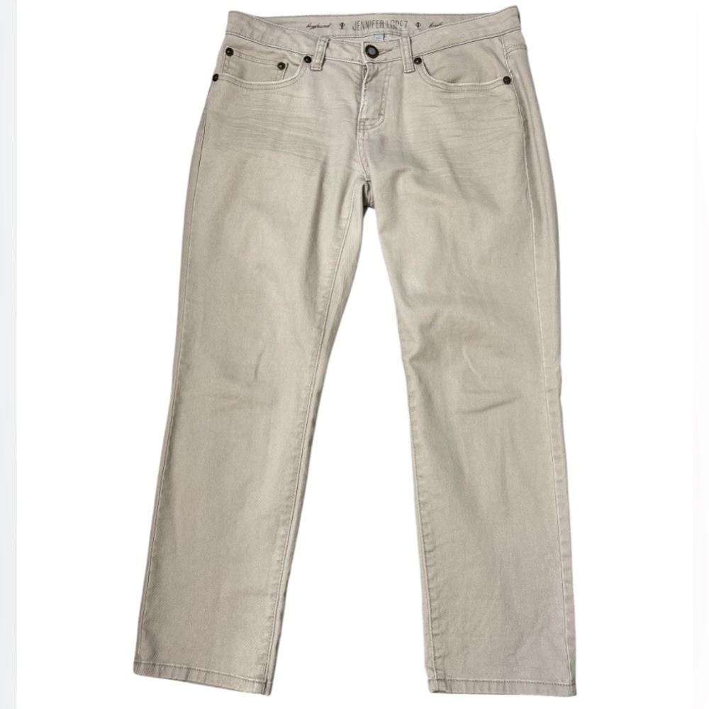 Jennifer Lopez Boyfriend Jeans in Beige, Size Women’s 4S